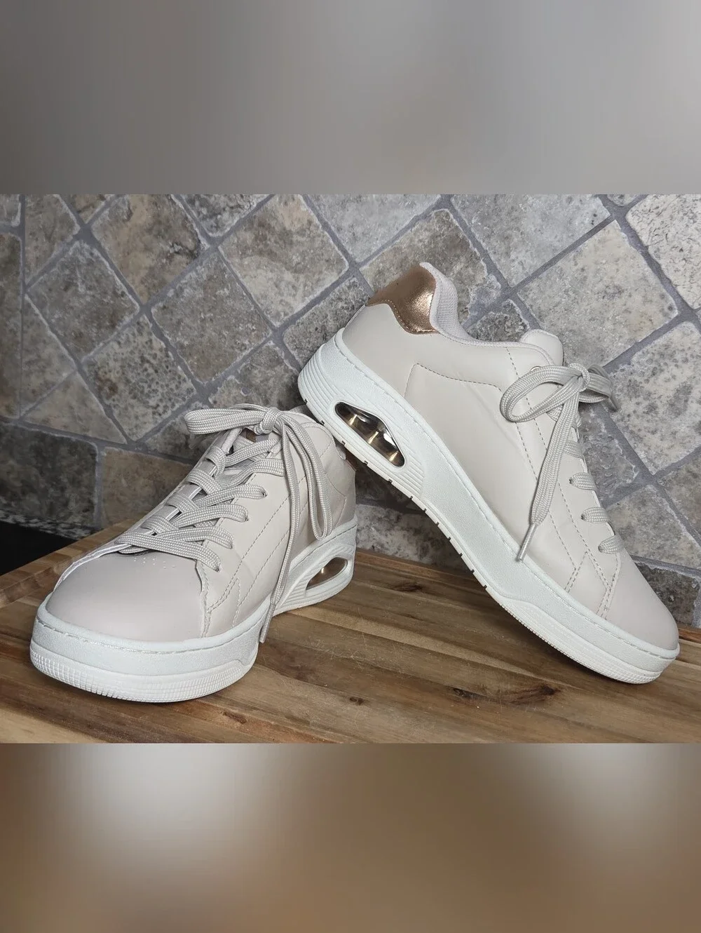 Skechers Street Women's Uno Court - Courted Air Natural Sneakers 177700 Size 9 M